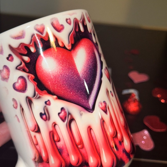Hand Crafted Sublimated 3D Heart Mug - Picture 8 of 13